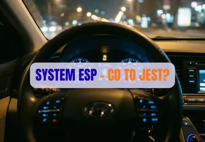 Kontrolka ESP zapala się podczas jazdy, wskazując na działanie systemu stabilizacji toru jazdy.