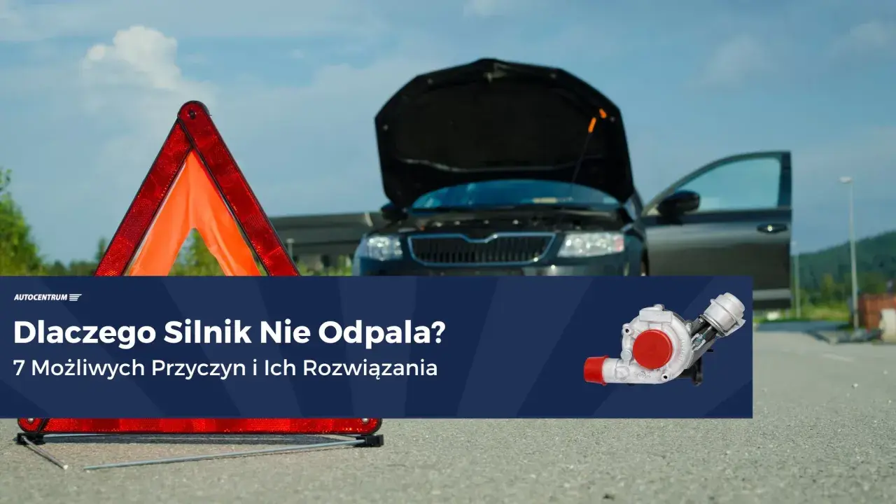 Rozładowany akumulator po dłuższym postoju? Awaryjny trójkąt i otwarty bagażnik czarnego auta sugerują problem z odpaleniem silnika.
