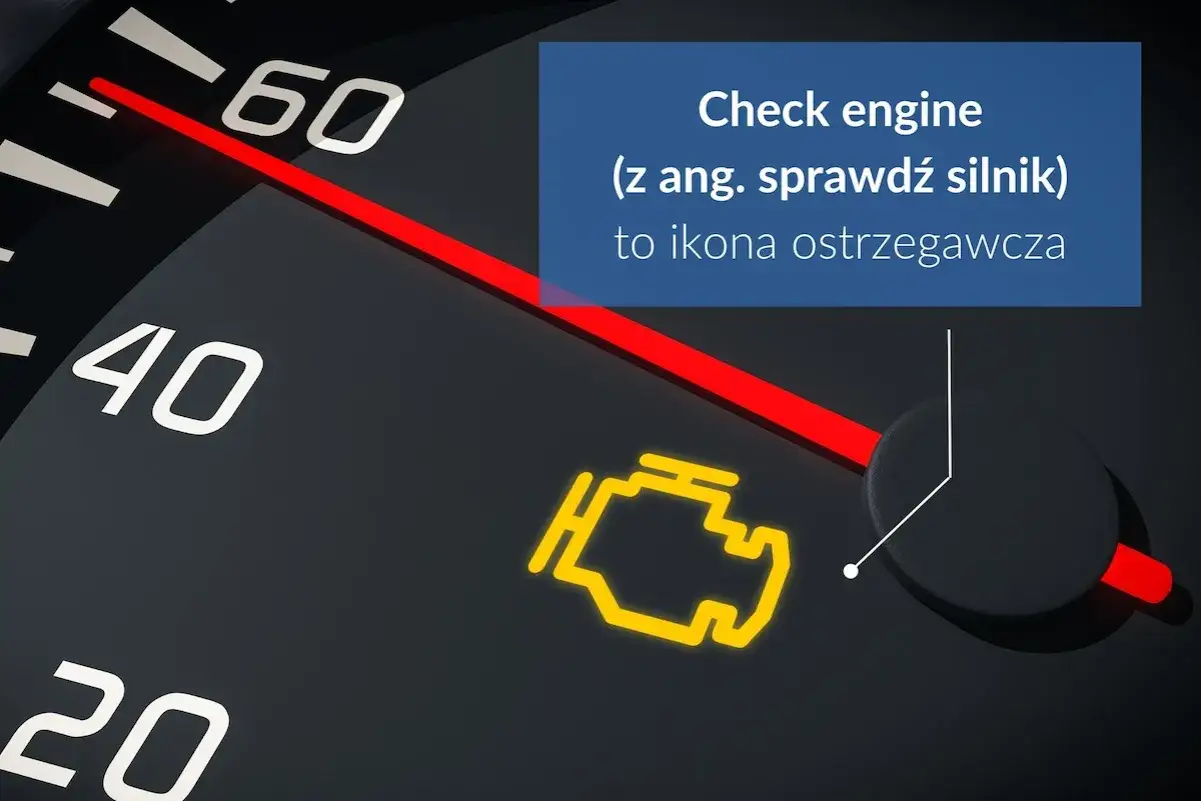 Żółta kontrolka silnika na desce rozdzielczej, znana jako 